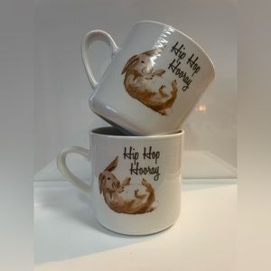 Threshold “Hip Hop Hooray” Set Of 2 Easter Porcelain Mugs Brand New.